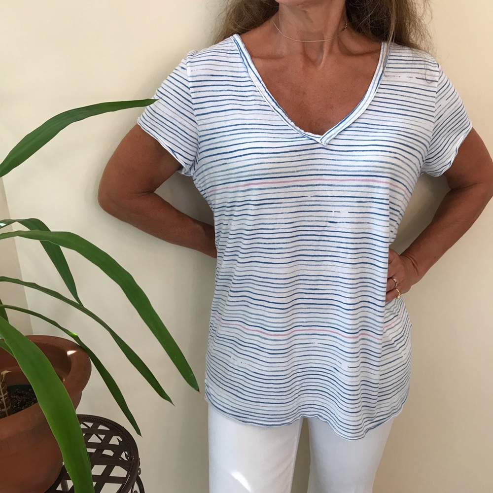 T.La by Anthropologie Striped Tee—Size L